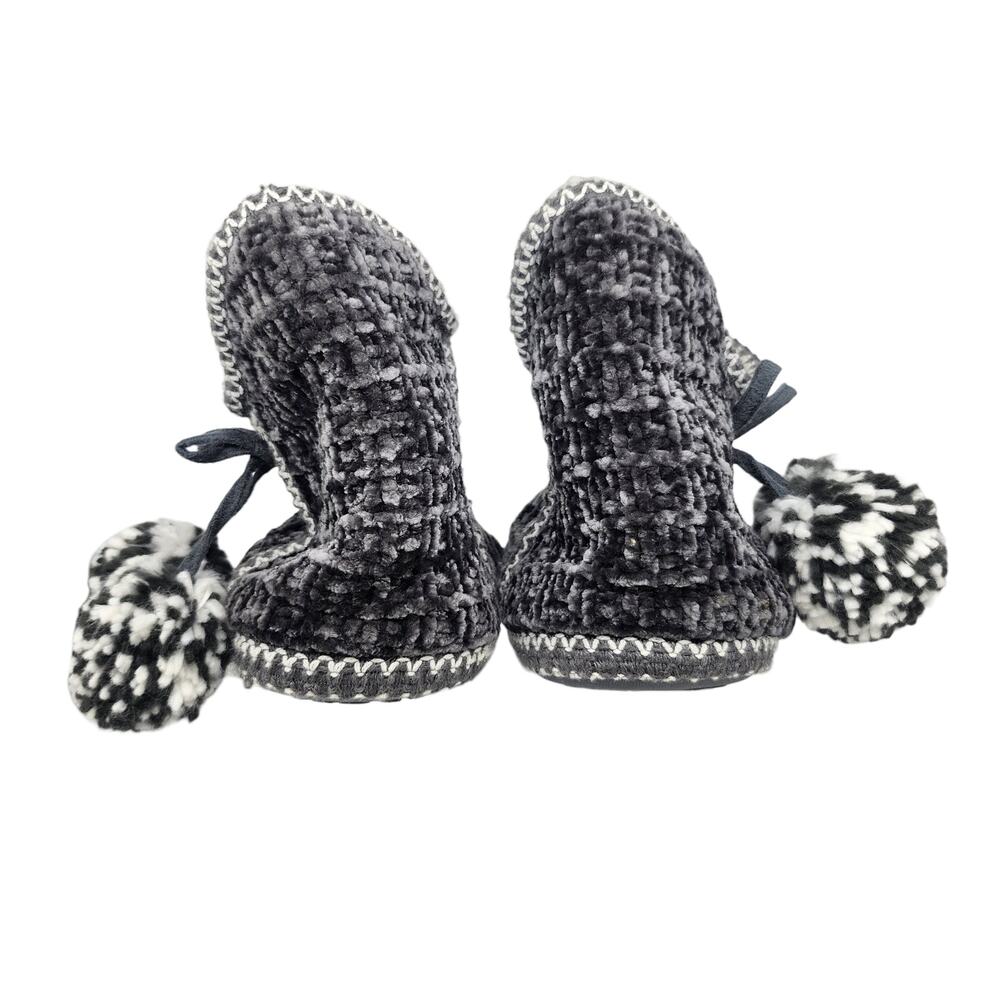 Apres Ski Cabincore Slippers Womens 7 Cozincore Hygge Pom Pom Fuzzy Soft Bootie - Picture 5 of 9